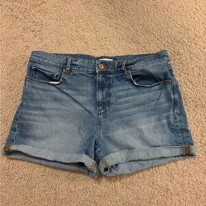 LOFT Light Wash Rolled-Hem Denim Shorts